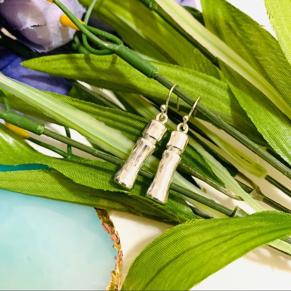 🌹Vintage True bamboos shape silver earring - Picture 8 of 10